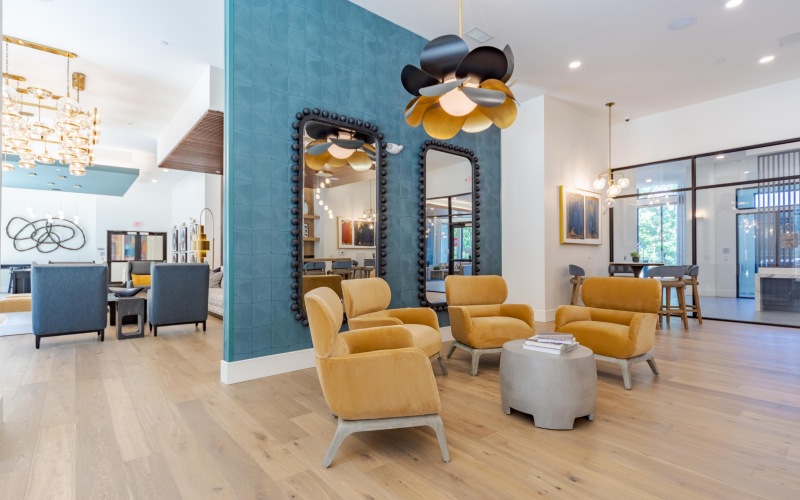 lounge chairs and table What are the best Fort Washington PA luxury apartments J Veridian Upper Dublin