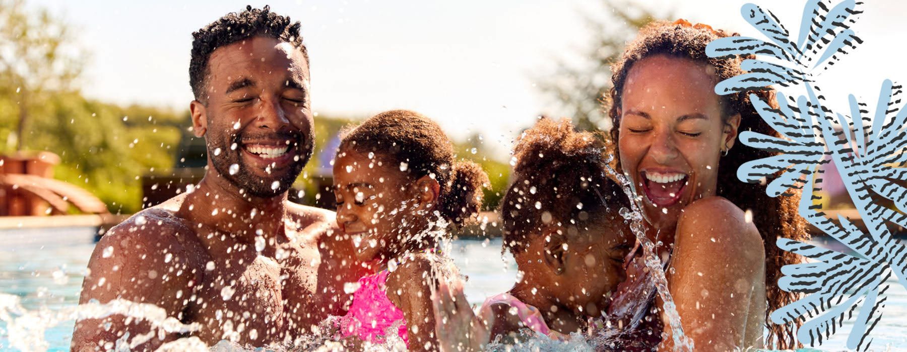 family playing in a pool J Veridian Upper Dublin Fort Washington PA apts 